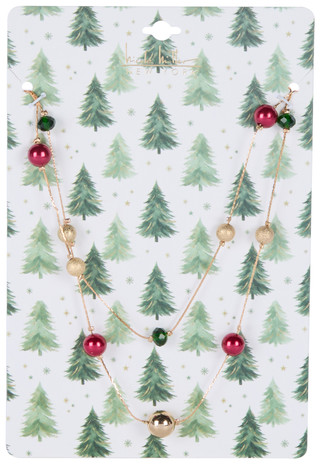 Thumbnail 1: Nicole Miller Decorative Christmas Station Ball Necklace 
