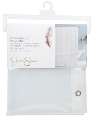 Thumbnail 1: Jessica Simpson PEVA Shower Curtain Liner, Clear, 72 in. x 72 in. 