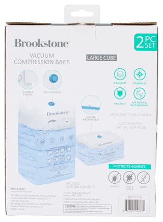 Thumbnail 2: Brookstone Vacuum Compression Storage Bags, Large Cube, 2-Pack 