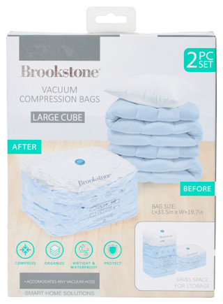 Thumbnail 1: Brookstone Vacuum Compression Storage Bags, Large Cube, 2-Pack 