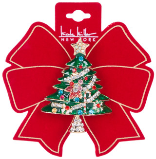 Thumbnail 1: Nicole Miller Rhinestone Christmas Tree Brooch  
