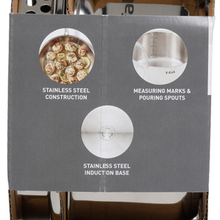 Thumbnail 3: T-fal Stainless Steel Cookware Vessel with Glass Lid 