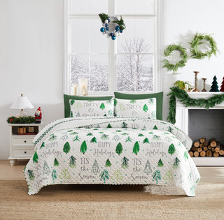 Thumbnail 1: AVANTI Christmas Tree Quilt Set 