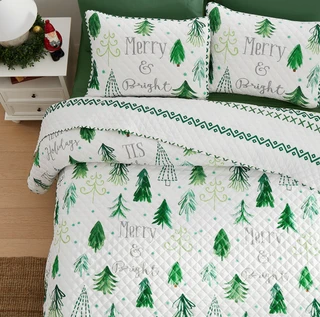 Thumbnail 2: AVANTI Avanti Christmas Tree Quilt Set 