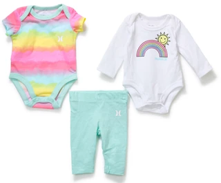 Thumbnail 1: Hurley Baby 3-Piece Bodysuit & Leggings Set 