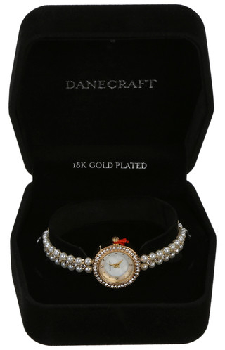 Thumbnail 1: Danecraft Gold Tone Crystal Bezel Boxed Watch 
