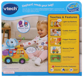 Thumbnail 2: VTech Learn & Rescue Musical Elephant Truck Toy 