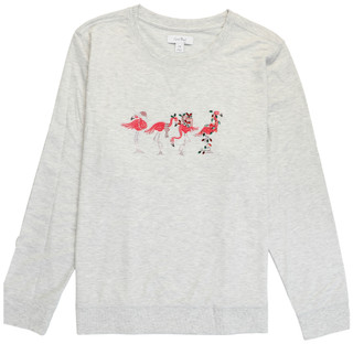 Thumbnail 1: Coral Bay Women's Plus Christmas Flamingo Knit Top 