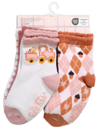 Thumbnail 2: Capelli Baby Fall Time Harvest Crew Socks with Grippers, 10-Pack 