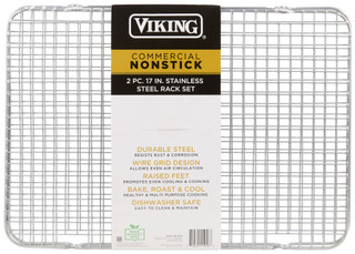 Thumbnail 2: Viking 2-Piece 17-Inch Stainless Steel Cooling Rack Set 