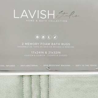 Thumbnail 3: Buffalo Lux Hotel Bath Rug Set, 2-Piece, Sage 