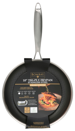 Thumbnail 2: Bombay Hybrid Honeycomb Ceramic Nonstick Fry Pan, 10 in. 