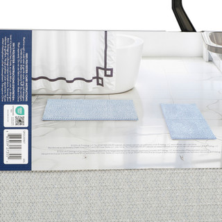 Thumbnail 2: Jonathan Adler Maison Heather Bath Rug Set, 2-Piece, Medium Blue 