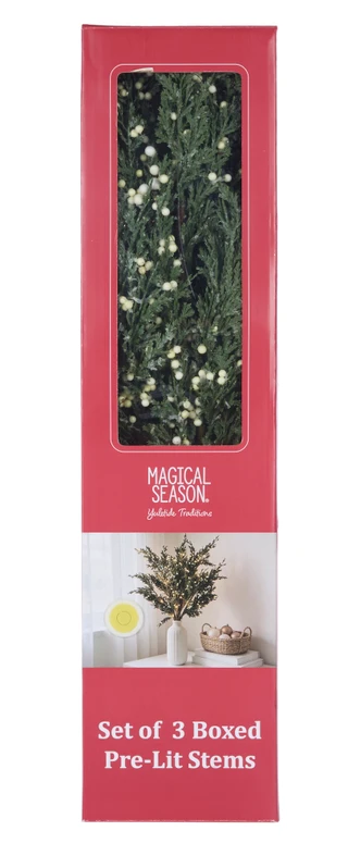Thumbnail 1: Magical Season 24-Inch Set of 3 Pre-Lit Stems 