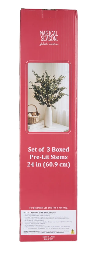 Thumbnail 2: Magical Season 24-Inch Set of 3 Pre-Lit Stems 