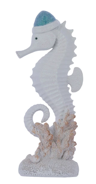 Thumbnail 2: Magical Season 10-Inch Resin Seahorse with Santa Hat Figurine 