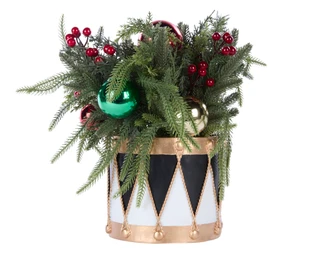 Thumbnail 1: Magical Season Holiday Ornament Tabletop Arrangement in Drum 