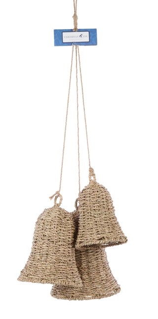 Thumbnail 1: Caribbean Joe Seagrass Bell Cluster Ornament Set of 3 