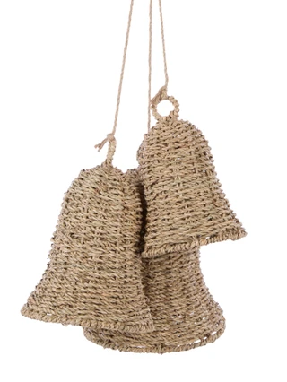 Thumbnail 3: Caribbean Joe Seagrass Bell Cluster Ornament Set of 3 