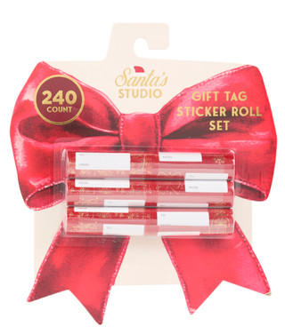 Thumbnail 1: Santa's Studio 240-Count Gift Tag Sticker Roll Set 