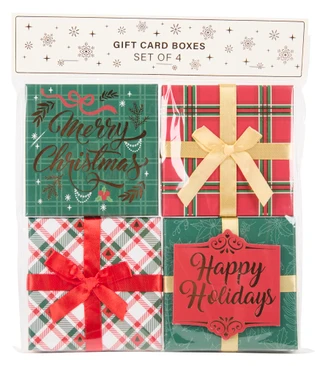 Thumbnail 1: Deejay Home Designs 4 Pk Christmas Theme Gift Card Boxes 