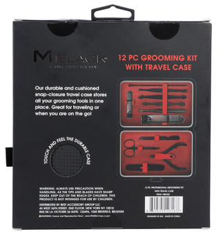 Thumbnail 2: M Black 12 Pc Professional Grooming Kit w/ Travel Case 