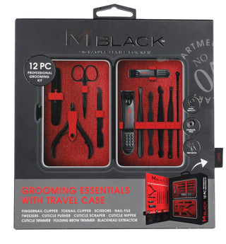Thumbnail 1: M Black 12 Pc Professional Grooming Kit w/ Travel Case 