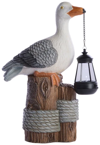 Thumbnail 4: Solar Seagull on Piling Garden Statue 