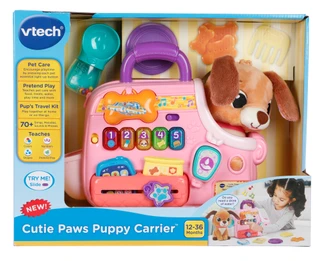 Thumbnail 1: VTech Cutie Paws Puppy Carrier with Plush Puppy, Lights & Sounds 