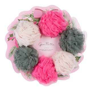 Thumbnail 1: Gem Bella 6-Piece Luxury Exfoliating Shower Pouf Set 