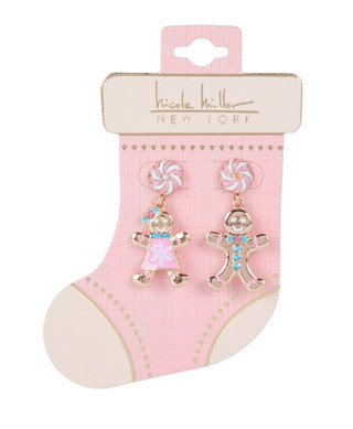 Thumbnail 1: Nicole Miller Mismatched Gingerbread Drop Earrings 