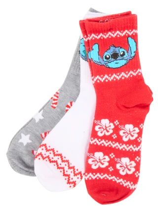 Thumbnail 2: Disney Women's 3-Pack Stitch Mid-Crew Socks 