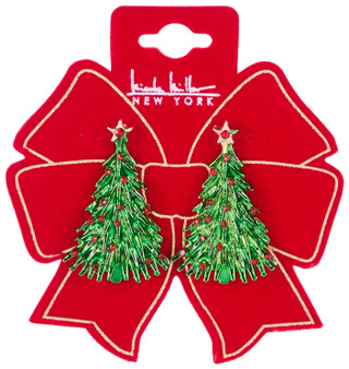 Thumbnail 1: Nicole Miller Christmas Tree Drop Earrings 