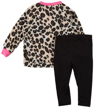 Thumbnail 2: Hurley Toddler Girl's 2 Pc Leopard Top & Leggings Set 