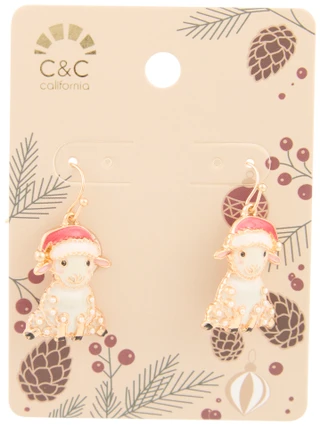 Thumbnail 1: C&C California Christmas Sheep Drop Earrings 
