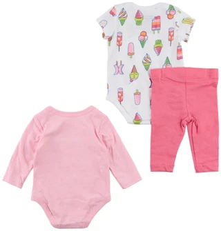 Thumbnail 2: Hurley Baby Girls' 3-Piece Bodysuit & Leggings Set 
