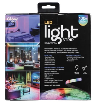 Thumbnail 2: GABBA GOODS 100 Ft USB LED Color Changing Light Strip 