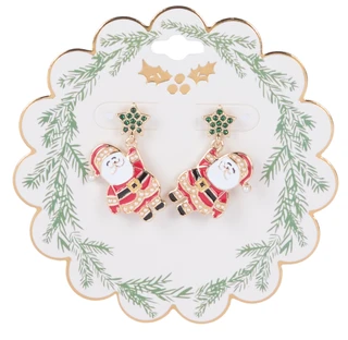 Thumbnail 1: Brighten the Season Santa Dangle Earrings 