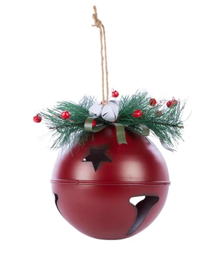Thumbnail 1: Magical Season 9-Inch Metal Holly Bell Decor 