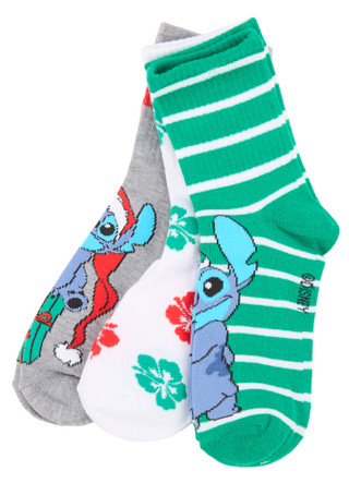 Thumbnail 2: Disney Women's 3-Pack Stitch Mid Crew Socks 