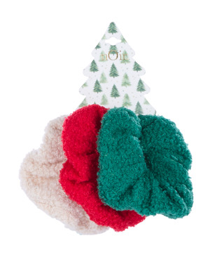 Thumbnail 1: Noir Holiday 3-Pc. Sherpa Scrunchie Set 