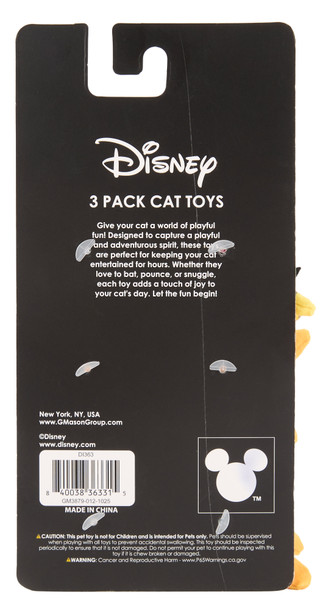 Thumbnail 2: Disney 3 Pk Character Cat Toys with Bells & Catnip 