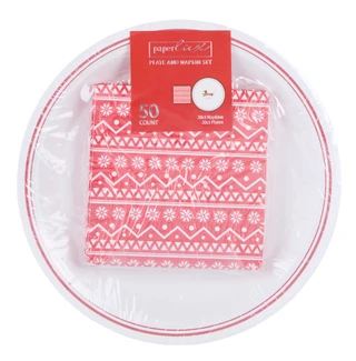 Thumbnail 1: Paper Lux 50-Count Plate and Napkin Set 