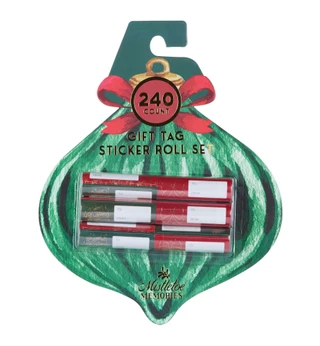 Thumbnail 1: Mistletoe Memories 240-Count Gift Tag Sticker Roll Set 