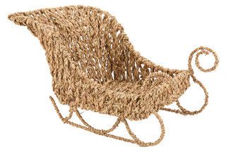 Thumbnail 2: Caribbean Joe 20-Inch Seagrass Sleigh Decor 
