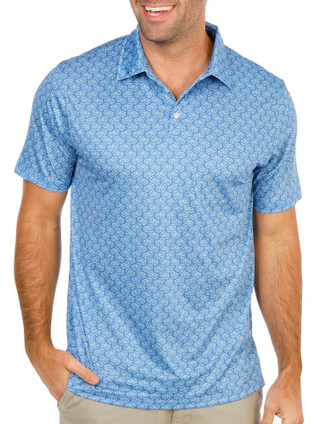 Thumbnail 1: Southern Palms Men's Short Sleeve Printed Performance Polo 