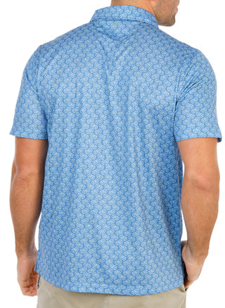 Thumbnail 2: Southern Palms Men's Short Sleeve Printed Performance Polo 