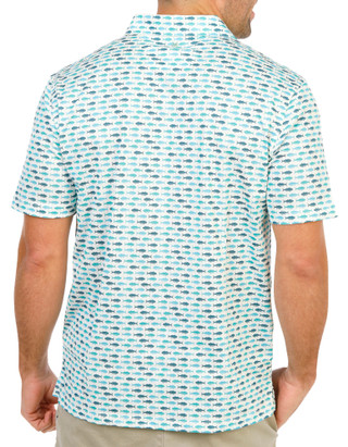 Thumbnail 2: Southern Palms Men's Short Sleeve Printed Performance Polo 