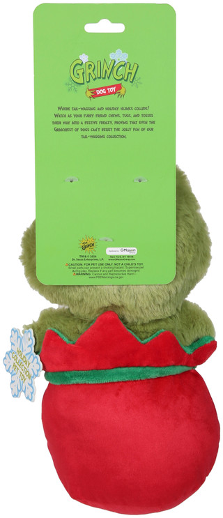Thumbnail 2: THE GRINCH Santa Plush Dog Toy with Squeaker 
