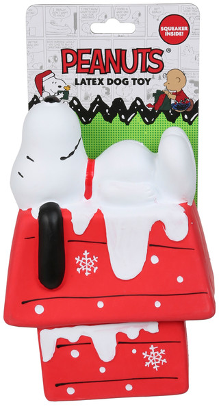 Thumbnail 1: Peanuts Holiday Doghouse Latex Dog Toy 
